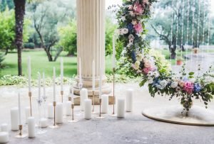 Wedding decorations with a lot of candles